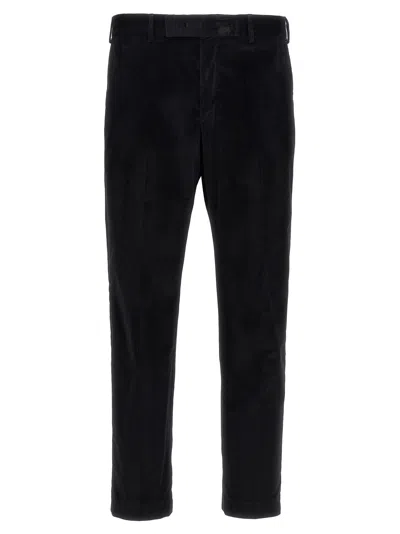 Pt Torino Rebel Corduroy Tapered Trousers In Black