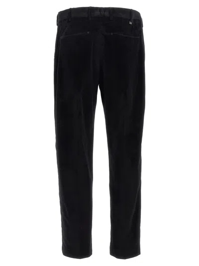 Pt Torino Rebel Corduroy Tapered Trousers In Black