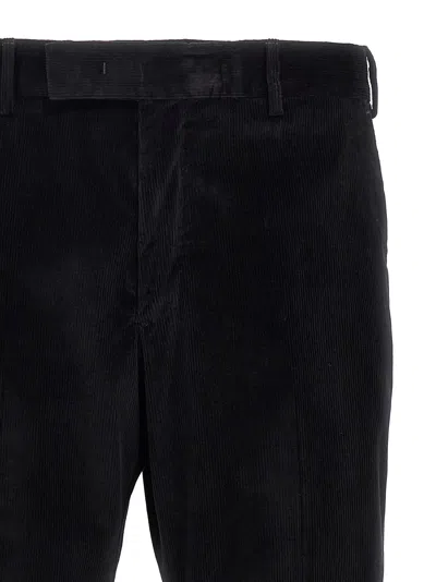 Pt Torino Rebel Corduroy Tapered Trousers In Black