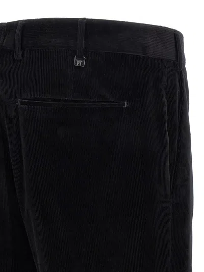 Pt Torino Rebel Corduroy Tapered Trousers In Black