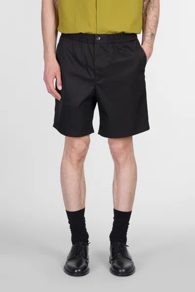 Ami Alexandre Mattiussi Ami Paris Black Bermuda Shorts In Technical Twill Nylon And Cotton In Black