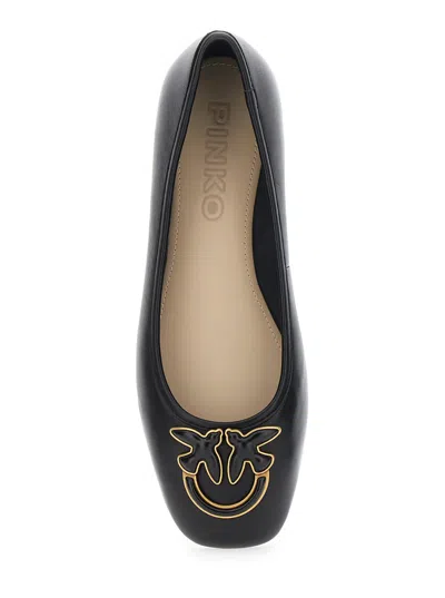 Pinko Logo-embellished Ballerina Flats In Black