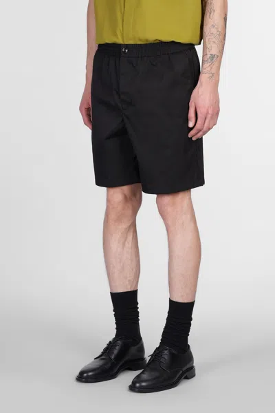 Ami Alexandre Mattiussi Ami Paris Black Bermuda Shorts In Technical Twill Nylon And Cotton In Black