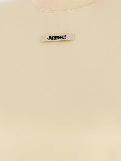 Jacquemus Gros Grain Crew Neck Cotton Blend Top In Neutral