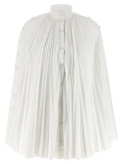 Giovanni Bedin Pleated Dress With Cape In White