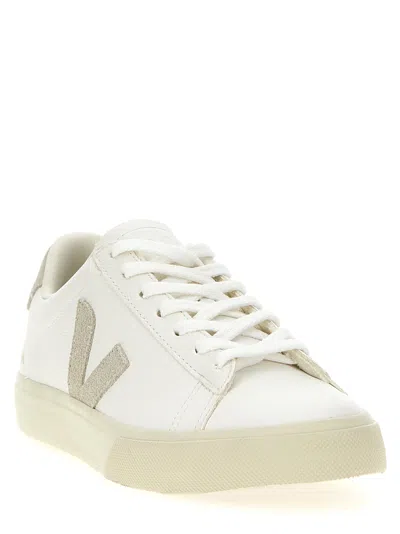 Veja Campo Bicolor Leather Low-top Sneakers In Gray