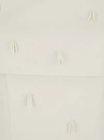 Rotate Birger Christensen Rotate Beaded Satin Mini Dress In White