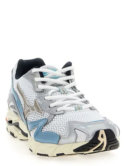 Mizuno Wave Ridder 10 Mesh-panelled Leather Trainers In Multi