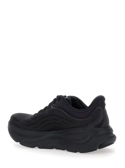 Hoka Bondi 9 Black Low Top Sneakers With Maxi Logo Lettering On The Side In Tech Fabric Unisex In Black