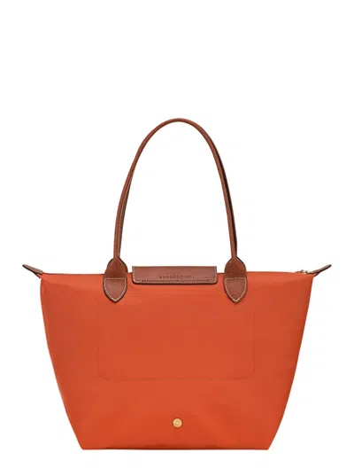 Longchamp 'le Pilage Original' Red Medium Tote Bag With Two Top Handles And Embossed Logo On The Front In Canv