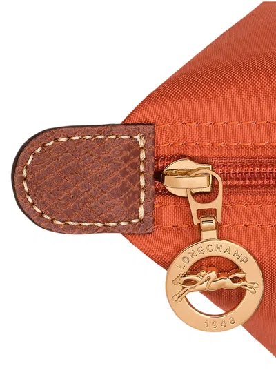 Longchamp 'le Pilage Original' Red Medium Tote Bag With Two Top Handles And Embossed Logo On The Front In Canv