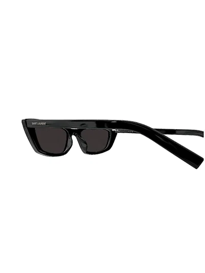 Saint Laurent Sleek Acetate Cat-eye Sunglasses In Black