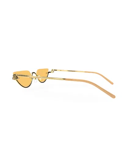 Gucci Elegant Golden Sunglasses With Yellow Lenses In Gold