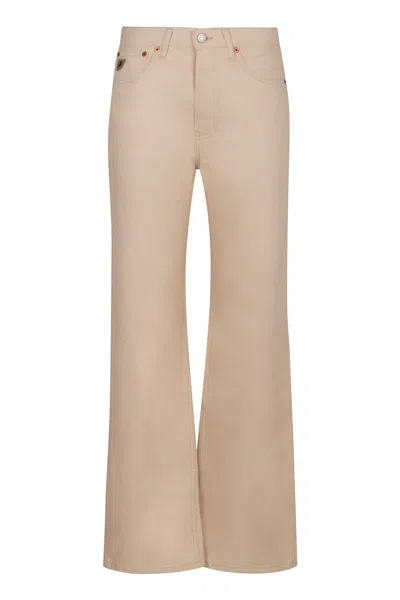 Lois High-rise Flared Jeans In Brown