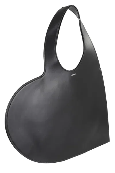 Coperni Heart-shaped Black Bag With Adjustable Shoulder Strap In Black