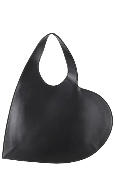 Coperni Heart-shaped Black Bag With Adjustable Shoulder Strap In Black