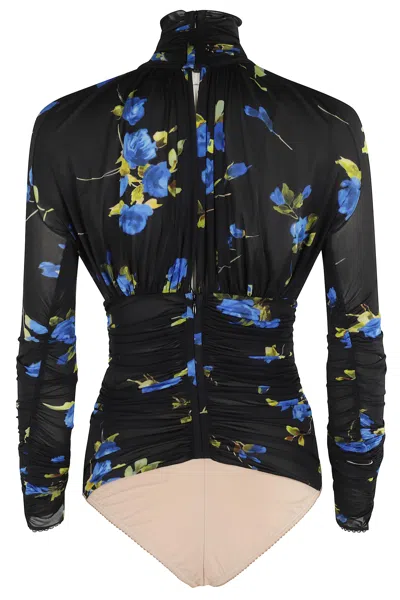 Blumarine Print Jersey Top In Black