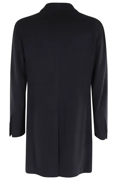 Tagliatore Single-breasted Coat Featuring Back Vent In Black