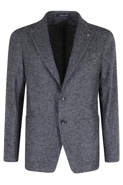 Tagliatore Micro Patterned Single-breasted Jacket In Gray