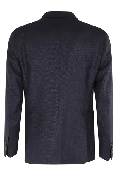 Tagliatore Single-breasted Wool Hopsack In Black