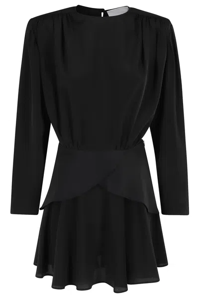 Erika Cavallini Tiered-skirt Mini Dress In Black