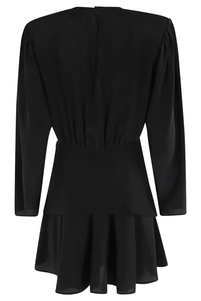 Erika Cavallini Tiered-skirt Mini Dress In Black