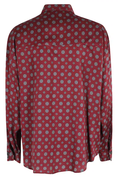 Erika Cavallini Patterned Button-down Shirt In Red