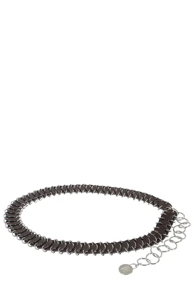 Rabanne Leather-chain Belt In Black