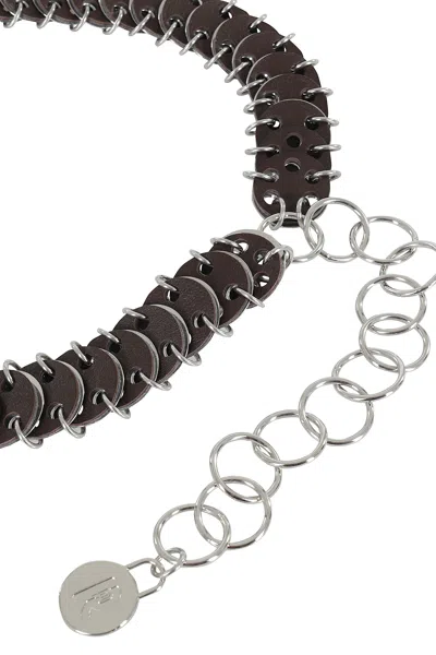 Rabanne Leather-chain Belt In Black
