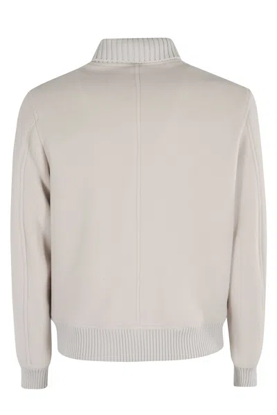 Eleventy Single-breasted Button-down Long Sleeve Casual Jacket In Neutral