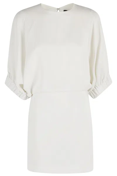 Max Mara Womens Rum Short-sleeve Woven Mini Dress White In Neutral