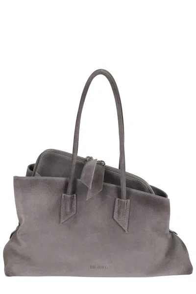 Attico Small Leather Shoulder Bag With Suede Finish