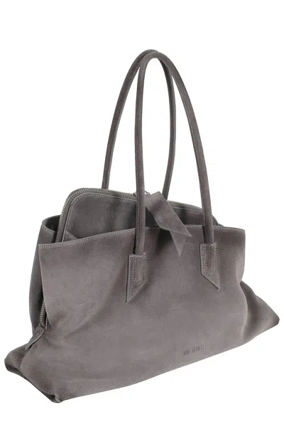 Attico Small Leather Shoulder Bag With Suede Finish