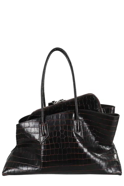 Attico Medium La Passeggiata Embossed Bag In Black
