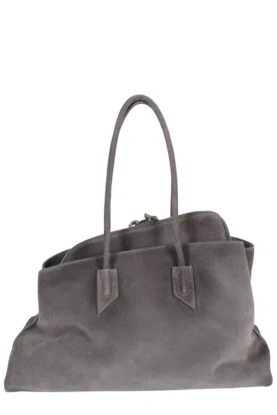 Attico Small Leather Shoulder Bag With Suede Finish