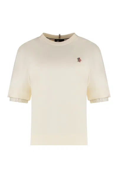 Moncler Grenoble Women Patch With Logo T-shirt In Neutral
