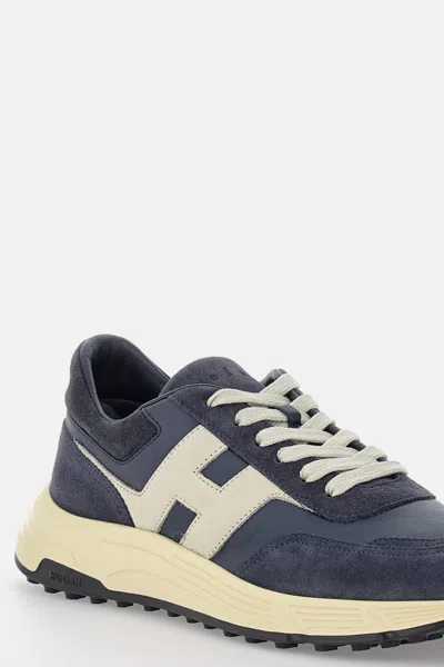 Hogan Hyperlight Lace-up Sneakers With Technical Fabric Inserts In Neutral