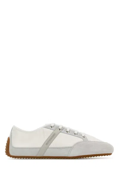 Givenchy White Silm Sneakers In Nylon And Suede In Animal Print
