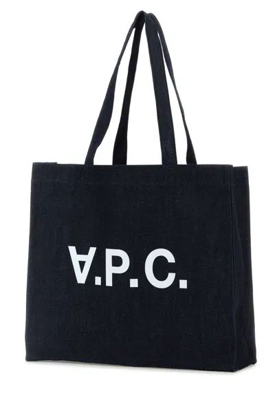 Apc Denim Daniela Shopping Bag In Black