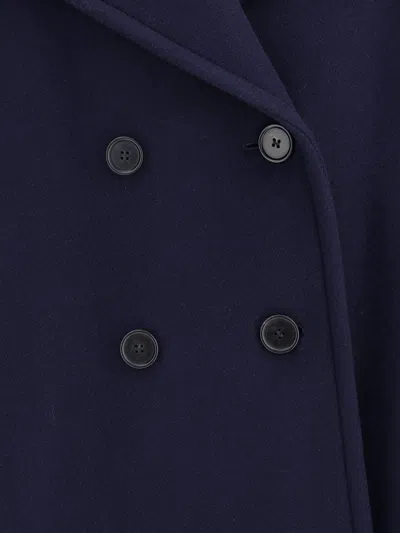 Chloé Structured Double-breasted Jacket Notched Lapels In Blue
