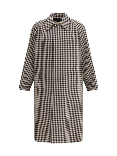 Valentino Coat With Vichy Pattern In Cotton And Wool