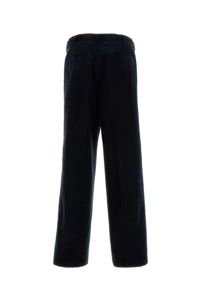 Prada Corduroy Trousers With Back Pockets And Belt Loops In Blue