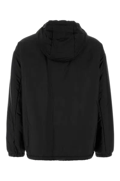 Prada Nylon Padded Jacket Elastic Cuffs In Black
