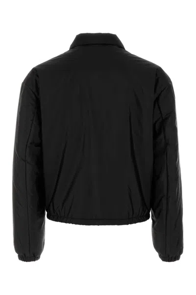 Prada Nylon Padded Jacket Elastic Cuffs In Black
