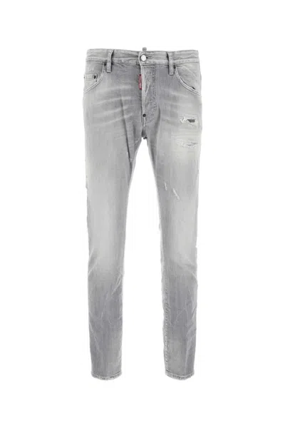 Dsquared2 Dsquared Grey Stretch Denim Skater Jeans In Gray