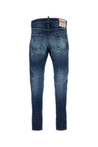 Dsquared2 'cool Guy' Blue Jeans With Logo Patch In Blue