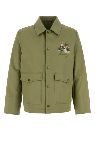 Burberry Cotton Jacket With Collar And Embroidered Detail