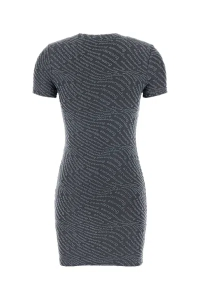Alexander Wang T T By Alexander Wang Dark Grey Stretch Polyester Mini Dress In Gray