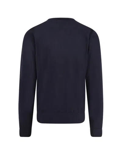 Hugo Boss Wool Silk Cashmere Sweater Crew-neck In Blue
