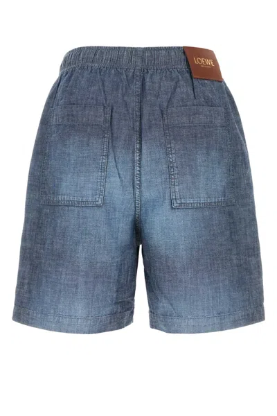 Loewe Bermuda Shorts With Back Pockets And Elastic Waistband In Blue